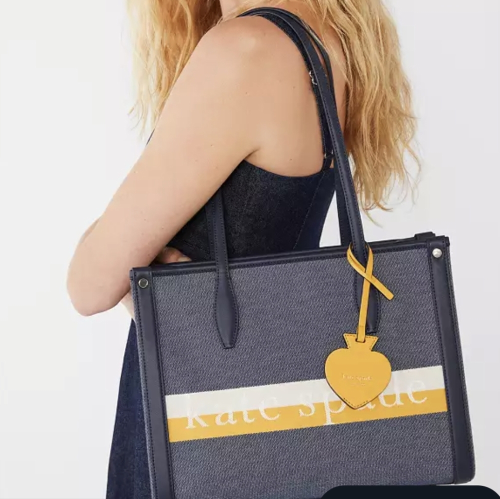 Kate Spade Logo Striped Medium Tote